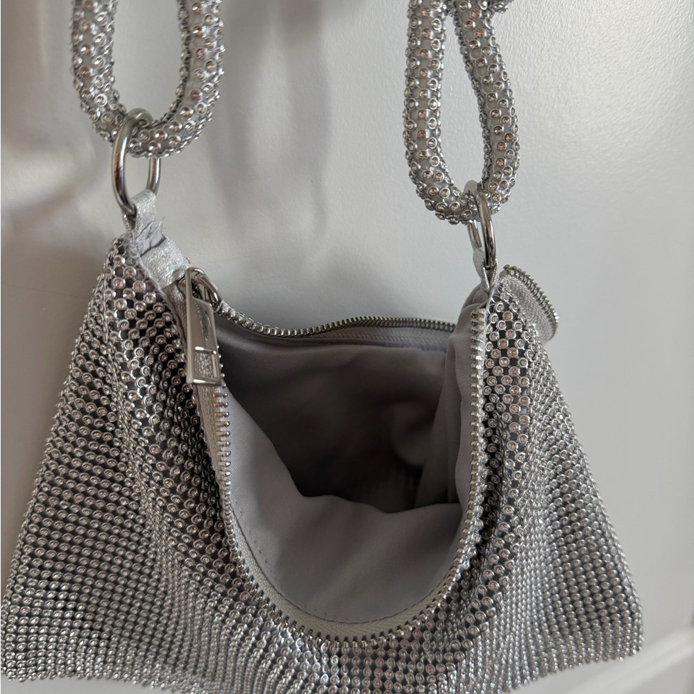 Silver Rhinestone Shoulder Bag - Picture 5 of 6